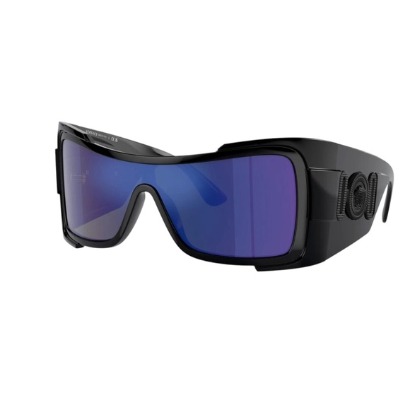 Versace 4451 GB1/55 Dark Grey Mirror Blue Electric Sunglasses VE4451